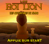Roi Lion, Les - Les Adventures de Simba (France) Title Screen